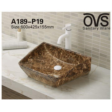 Brown Popular Design Color Art Basin Top Basin Bathroom Vanity